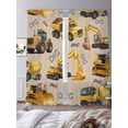 thumbnail image 3 of Construction Truck Sheer Curtains 96 Inch Length 2 Panels for Living Room, Cartoon Grips and Bulldozers Beige Voile Kitchen Curtain Set, Luxury Privacy Drapes Window Treatment for Bedroom, 3 of 7