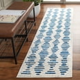 thumbnail image 2 of SAFAVIEH Tulum Lancaster Geometric Striped Runner Rug, Ivory/Navy, 2' x 8', 2 of 7