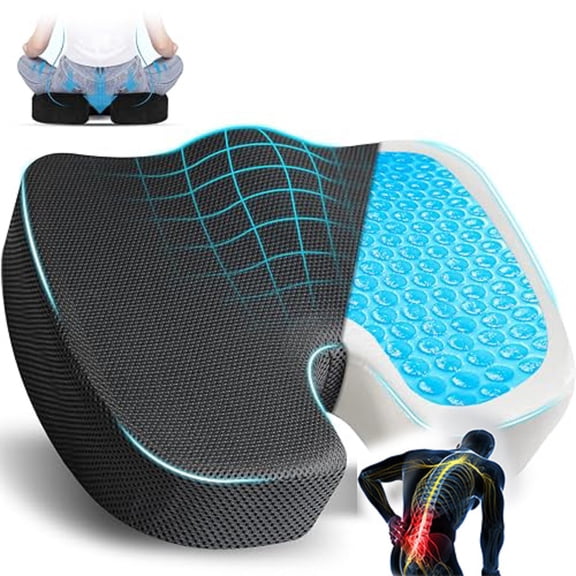 Beiled Premium Comfort Seat Cushion for Tailbone & Sciatica Pain Relief, Non-Slip Memory Foam Coccyx Pad for Office, Car, Gaming Chair & Wheelchair