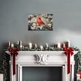 thumbnail image 3 of ZHONGYUTONG Vintage Cardinal Wall Art Pictures of Red Birds Cardinal on Branch Painting Rustic Elegant Bird Canvas Winter Animal Artwork Print Framed (12.00" x 18.00"), 3 of 5