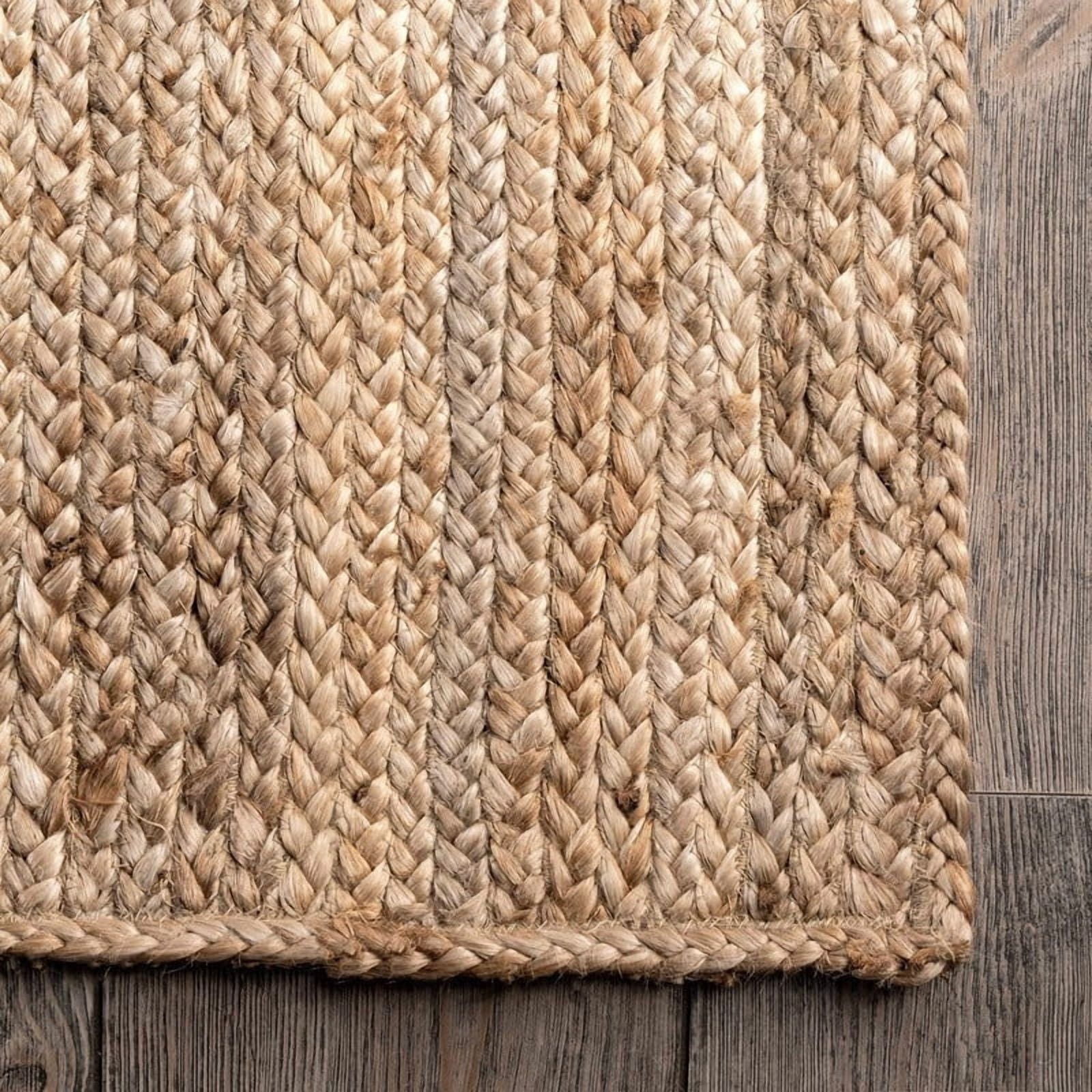 7x9 Ft Natural Jute Area Rug, Hand-Woven Farmhouse Boho Style, Durable & Pet-Friendly Rug for Living Room, Dining Room, Bedroom and Hallway etc.