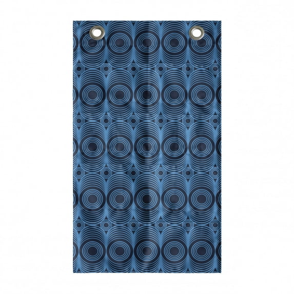 Geometric Hanging Pocket Organizer, Repeated Pattern of Concentric Circles and Intersecting Lines, Printed Polyester Storage Bag with Pockets, 21" x 31", Azure Blue and Dark Blue Grey