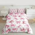 thumbnail image 2 of Castle Fairy Kawaii Bowknot Girl Bedding Comforter Set 2pcs,Dreamy Princess Twin Comforter Sets Microfiber,Cute Pink Bow Breathable Bedding Set,Lightweight Room Decor,Reversible, 2 of 8