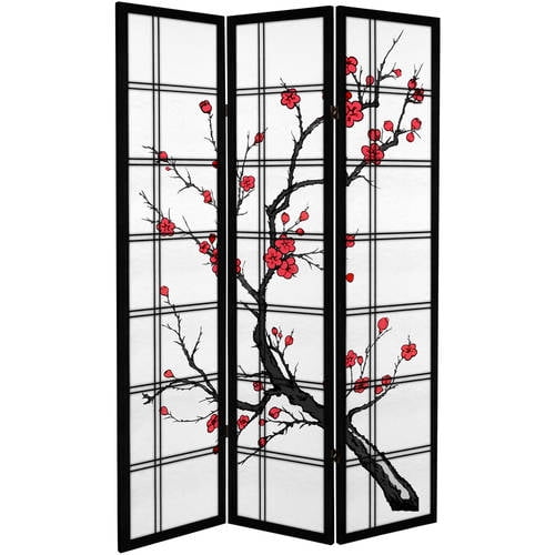 Oriental Furniture 6 Ft Tall Canvas Cherry Blossom Room Divider, 3