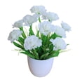 thumbnail image 2 of FENGGHAO Mothers Day Artificial Carnation Bouquet Potted Plant Realistic Silk Flowers UV Resistant Bendable Stems Home Decor Wedding Centerpiece, 2 of 7