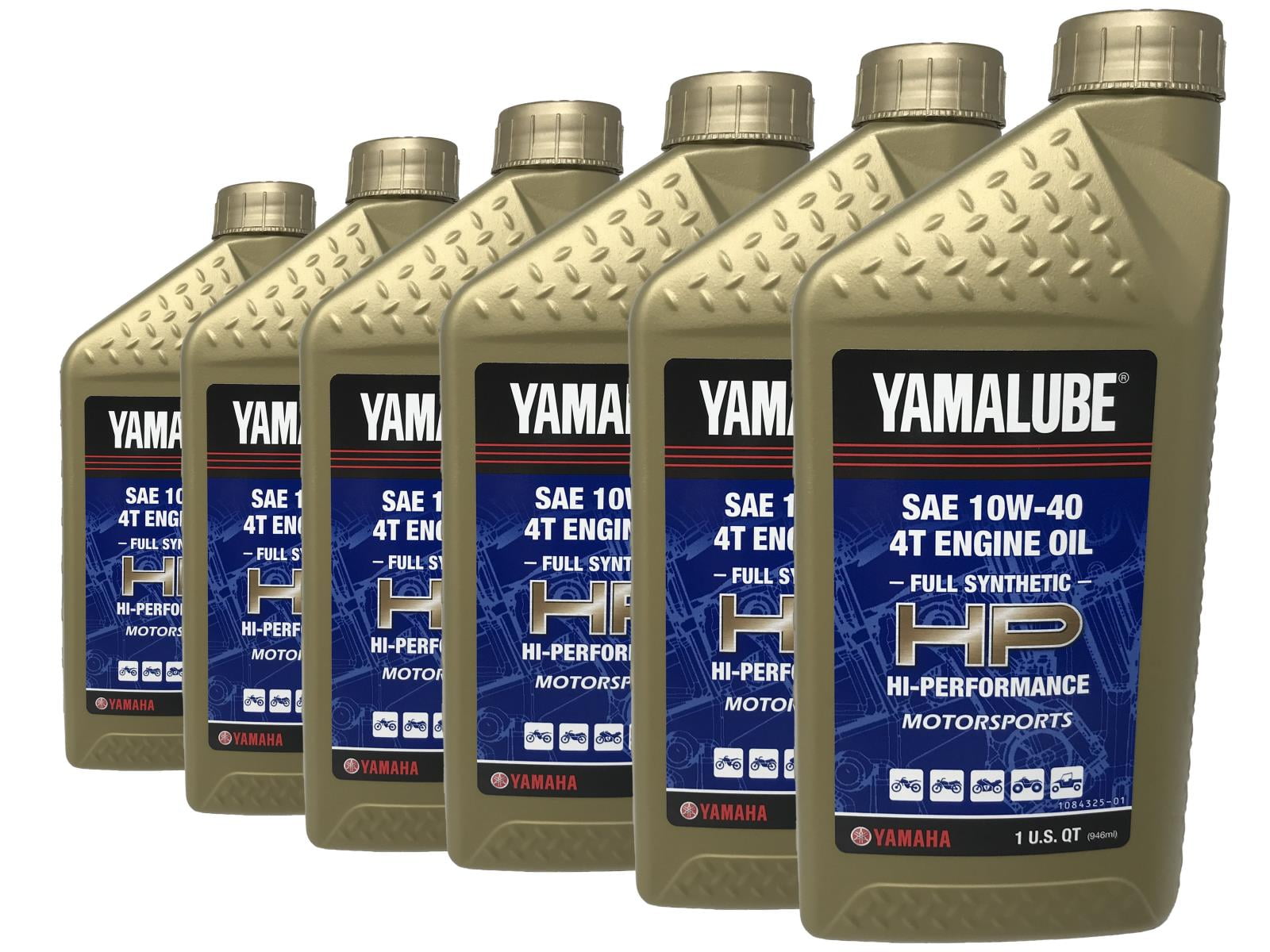 Yamaha Yamalube Full Synthetic Motor Oil 10W - 40, 1 Quart (6 Pack