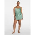 thumbnail image 2 of Joyspun Women’s Lace Trim Satin Cami and Shorts Set, Sizes S-3X, 2 of 7