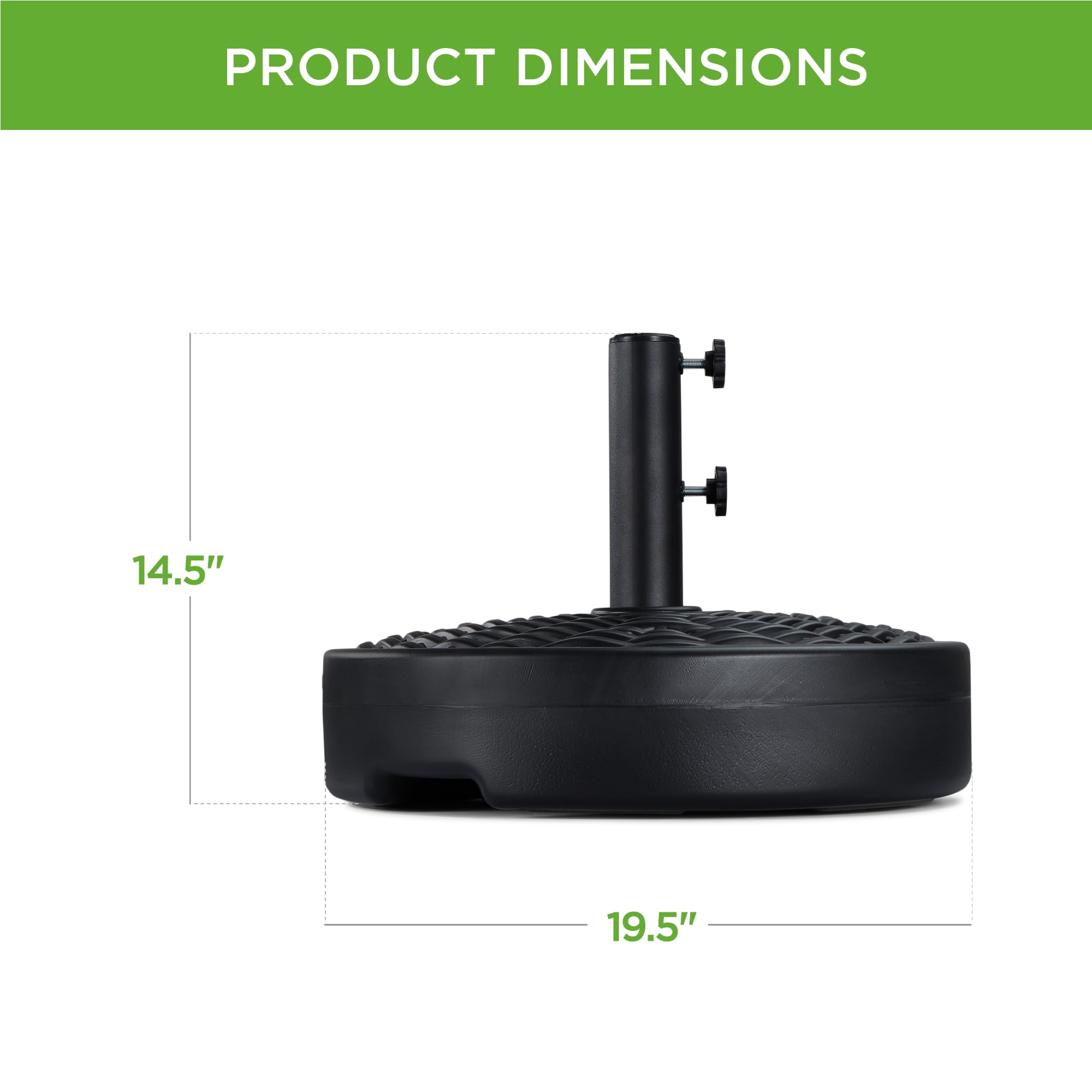 Best Choice Products Fillable Plastic Patio Umbrella Base Stand, Pole Holder w/ 2 Adjustment Knobs, Faux Wicker Pattern