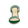 thumbnail image 6 of BLISSFUL STEP Women's Open Toe Stiletto High Heel Rhines Mules Sandals Emerald Green 9, 6 of 7