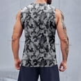 thumbnail image 5 of Mens Tank Top Summer Casual Sleeveless Camo Print T Shirts Muscle Gym Workout Beach Comfortable Lightweight Vest Grey L, 5 of 6