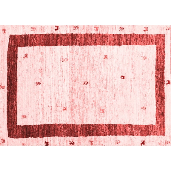 Ahgly Company Indoor Rectangle Solid Red Modern Area Rugs, 4' x 6'