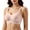 Pink, variant on Womens Wireless Bras Soft Full Coverage Vertical Ribbed Adjustable Straps Tshirt Bras Seamless Supportive Push Up Padded Everyday Bra White M
