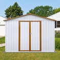 thumbnail image 5 of 6x8 FT Metal Garden Storage Shed - Spacious Outdoor Shed with Roof and Floor Foundations Weather-Resistant Metal Shed House, 5 of 10
