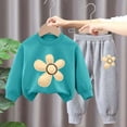 thumbnail image 2 of Toddler Baby Girls Sunflower Clothes Set Long Sleeve Top and Pants 2pcs Outfits Fall Clothes 1-10 Years, 2 of 5
