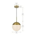 thumbnail image 3 of Living District Eclipse 10 Inch Pendant Frosted White Shade in Satin Gold, 3 of 10