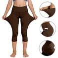 thumbnail image 6 of Mifsaly Girls High Waist Yoga Capris with Pockets Kids Tummy Control Athletic Cropped Leggings Soft Stretchy Running Workout Tights, 6 of 9