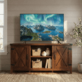 thumbnail image 3 of Homall Farmhouse TV Stand for 65 Inch TVs, Rustic Brown Wood Entertainment Center with Storage Cabinet & Cable Management, 3 of 9