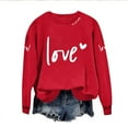 thumbnail image 4 of BLTIBY Valentine Shirts for Women Love Heart Sweater Casual Long Sleeve Crewneck Pullover Sweatshirts Valentines the Day Tops Red M, 4 of 5