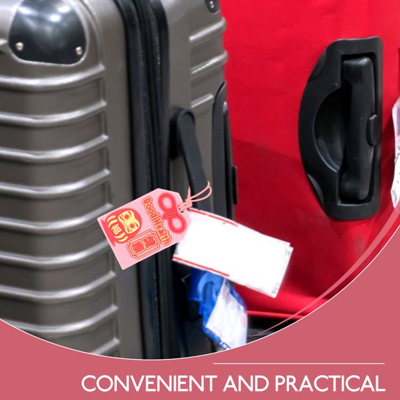 ETEREAUTY 2Pcs Durable Pink Silicone Suitcase Tags for Boarding and Travel Luggage Identification