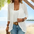 thumbnail image 6 of Nrmvnmi Lightweight Summer Cardigan for Women Spring Netted Knit Ruffle Half Sleeve Kimono Cover Ups ,Plus Size Lightweight Shawls For Women White, 6 of 9