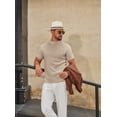 thumbnail image 5 of COOFANDY Men's Knitted T-Shirts Short Sleeve Mock Turtleneck Pullover Sweater Lightweight Thermal Tops Solid Basic Tee, 5 of 6