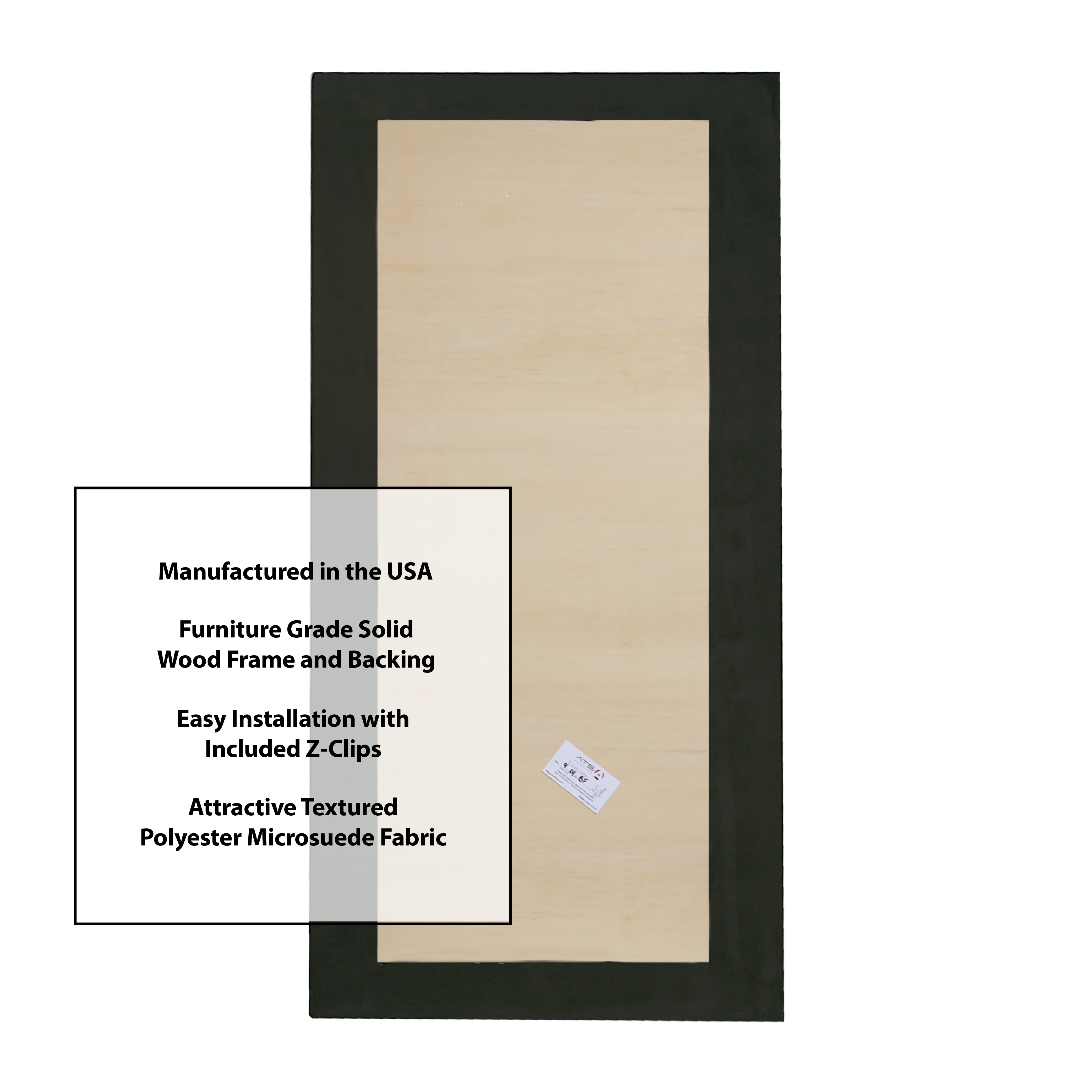 ATS Acoustics Microsuede Acoustic Panel 24" x 48" x 2" Square Edge (Mercury)