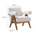 thumbnail image 3 of Modway Lyra Fauteuil en Tissu - Ensemble de 2 en Tissu Ivoire, 3 of 10