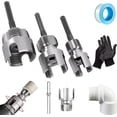 thumbnail image 1 of 4 in 1 Water Pipe Wrench,Integrated Internal & External Pipe Threading Tool for 1/2'' & 3/4'' Pipes,Electric Drill Compatible PVC Threader, 1 of 7