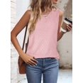 thumbnail image 6 of Tank Tops for Women Sleeveless Eyelet Shirts Pink M, 6 of 7