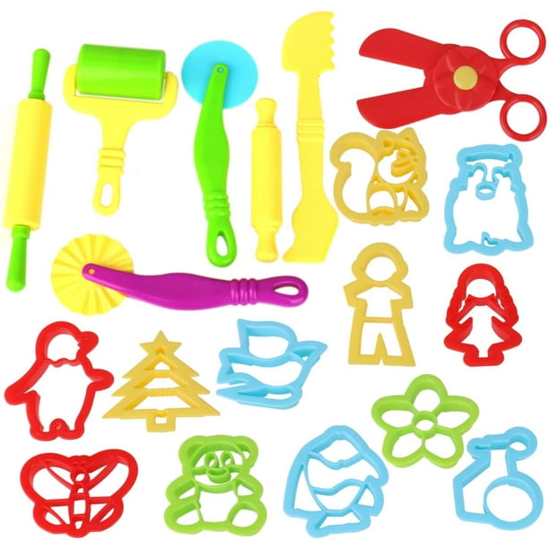 Inxens Playdough Molds and Cutters Play Dough Tools Set with Scissors
