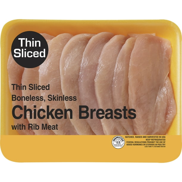 Freshness Guaranteed Thin Sliced Chicken Breasts 1 7 3 0 Lb Walmart Com