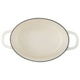 thumbnail image 2 of Crock Pot Artisan 7 Quart Oval Enameled Cast Iron Dutch Oven in Linen with Gold Handle, 2 of 5