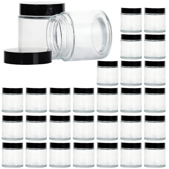 Frascos de vidrio Hoa King de 4 oz/120 ml, paquete de 30 con tapas para cosméticos