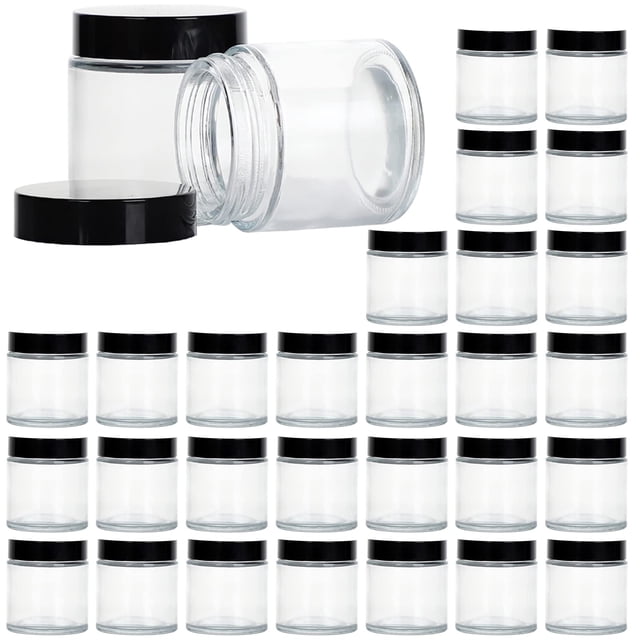 Frascos de vidrio Hoa King de 4 oz/120 ml, paquete de 30 con tapas para cosméticos