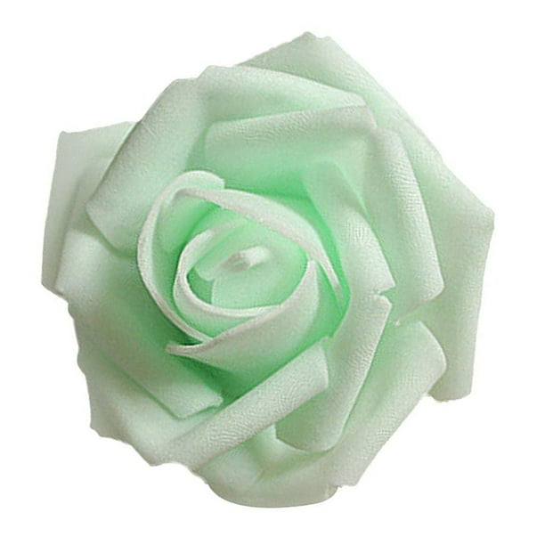 Paquete de 50 flores biónicas artificiales Bewildely rosas de simulación de espuma PE Verde claro