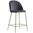 thumbnail image 3 of Best Master Miramar Velvet Metal Counter Height Bar Stools in Dark Gray Set of 2, 3 of 3