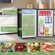 Mini Refrigerators 3.2 Cu. ft Single Door, 5 Star Energy Efficient, Low Noise, 5 Adjustable Thermostat & Removable Glass Shelves, Black