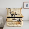thumbnail image 5 of Homewish Rustic Sketch Dino Full Size Comforter Sets,Jungle Wildlife Bedding Comforter Set,Brown,Black Reversible,3-Piece,1 Comforter and 2 Pillowcases, 5 of 7