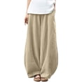 thumbnail image 2 of TRUBKH Cotton Linen Pants Balloon Pants Barrel Palazzo Pants Resort Wear for Women 2026 Gaucho Pant Beach Palazzo Harem Pants Baggy Tapered Pants Women Lounge Pants Pull On Pants White L, 2 of 9