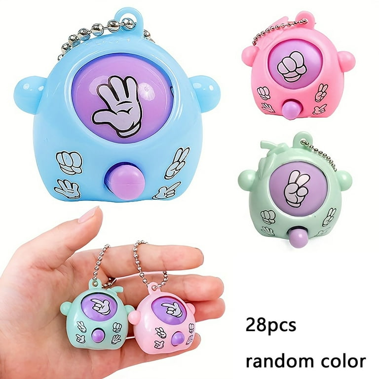 Novelty Funny Toy Keychain Rock Paper Scissors Changeable Face Egg