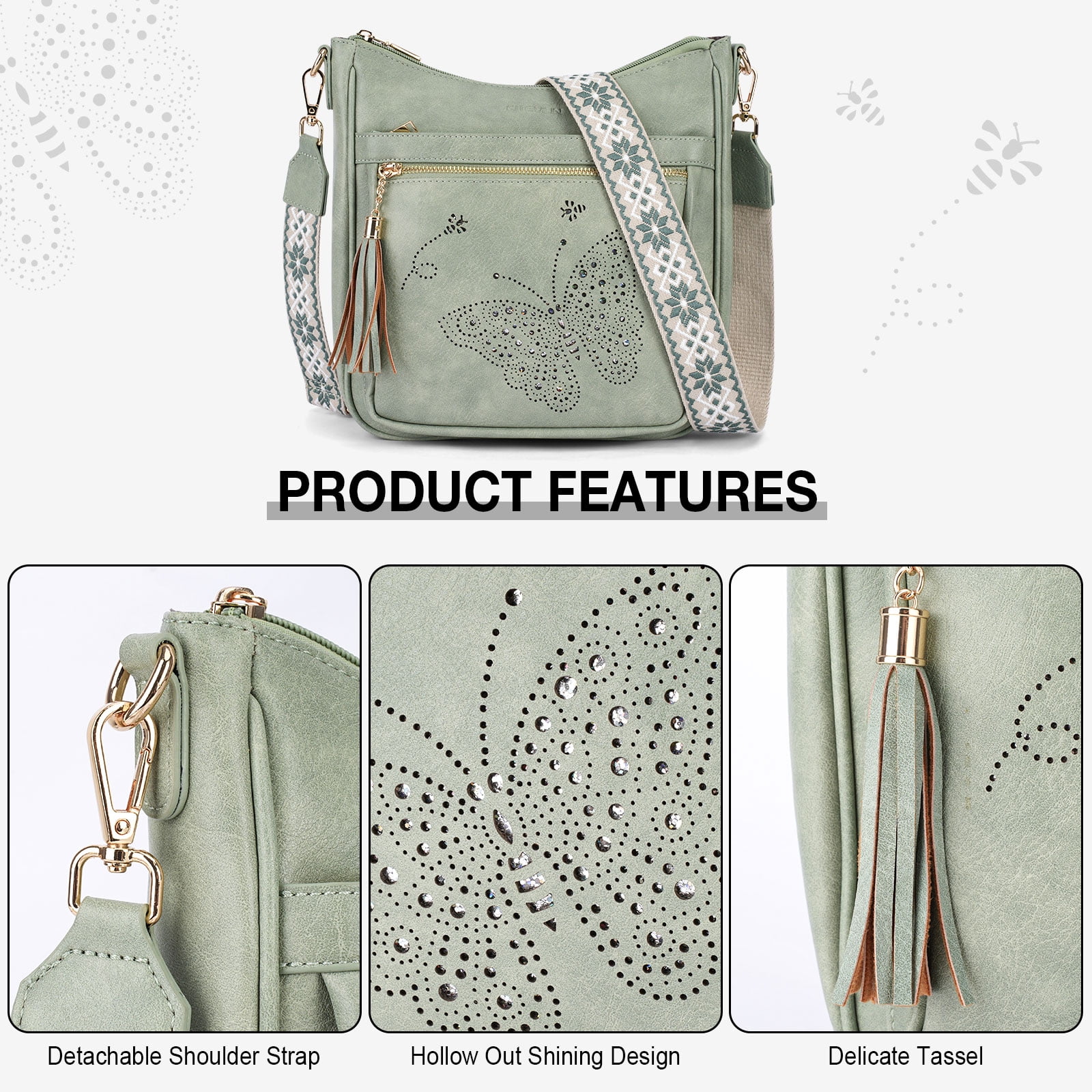 [Mother’s Day Gift Present] APHISON Ladies Crossbody Bags Lightweight Shoulder Bags, Crossbody Purse With Adjustable Strap For Daily Life