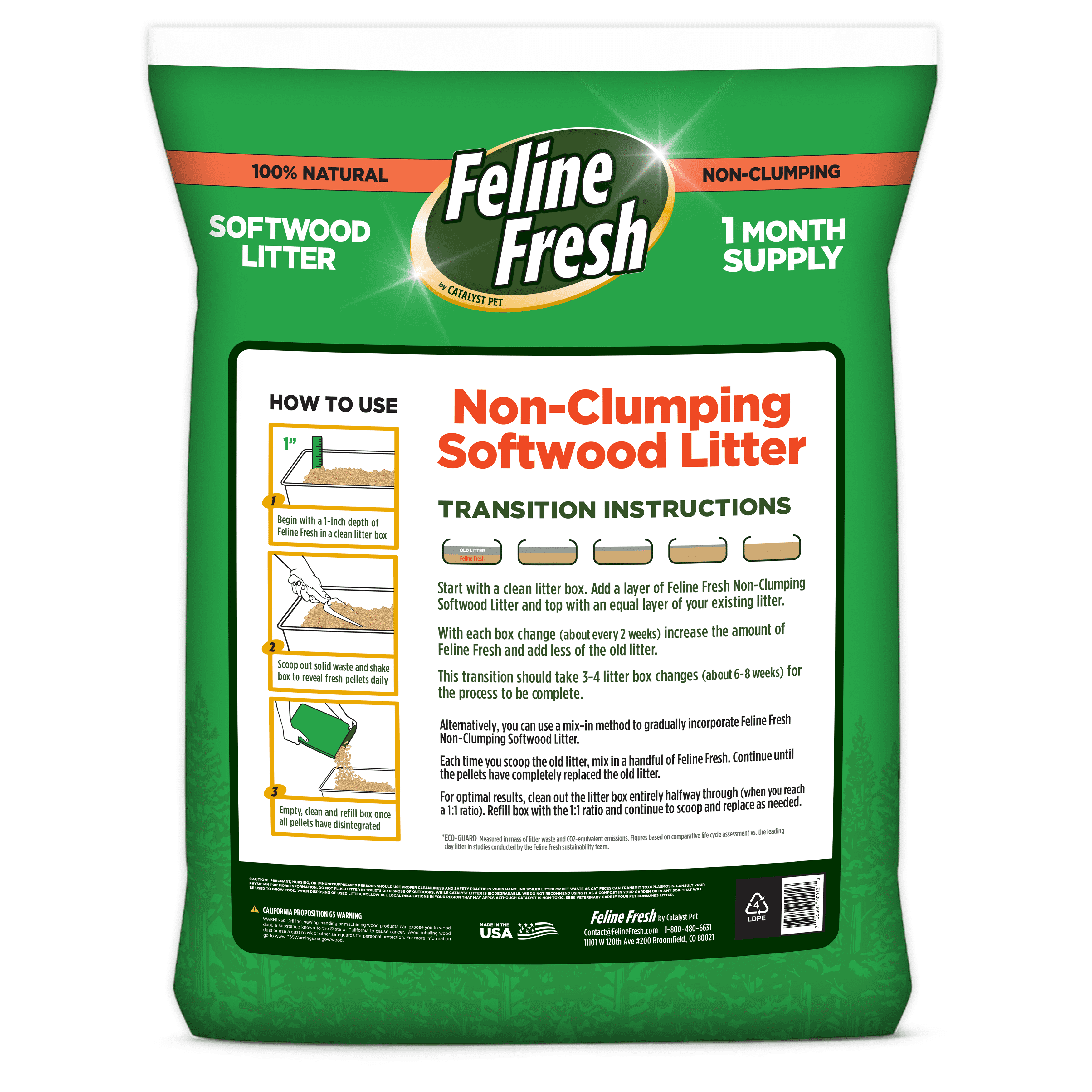 Feline Fresh Non-Clumping Natural Pine Pellet Cat Litter, Unscented, 10 lb Bag