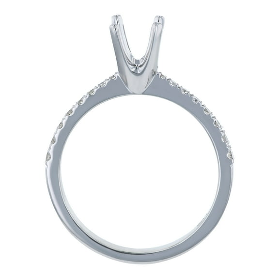 14K White Gold 1/5 ct. White Diamonds Semi-Mount Engagement Ring by Hollywood Hills Jewelers