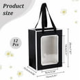 thumbnail image 2 of 12 bolsas de regalo de papel kraft con ventana transparente, 7,9 x 5,9 x 4,1 pulgadas, con asas, color blanco y negro., 2 of 9