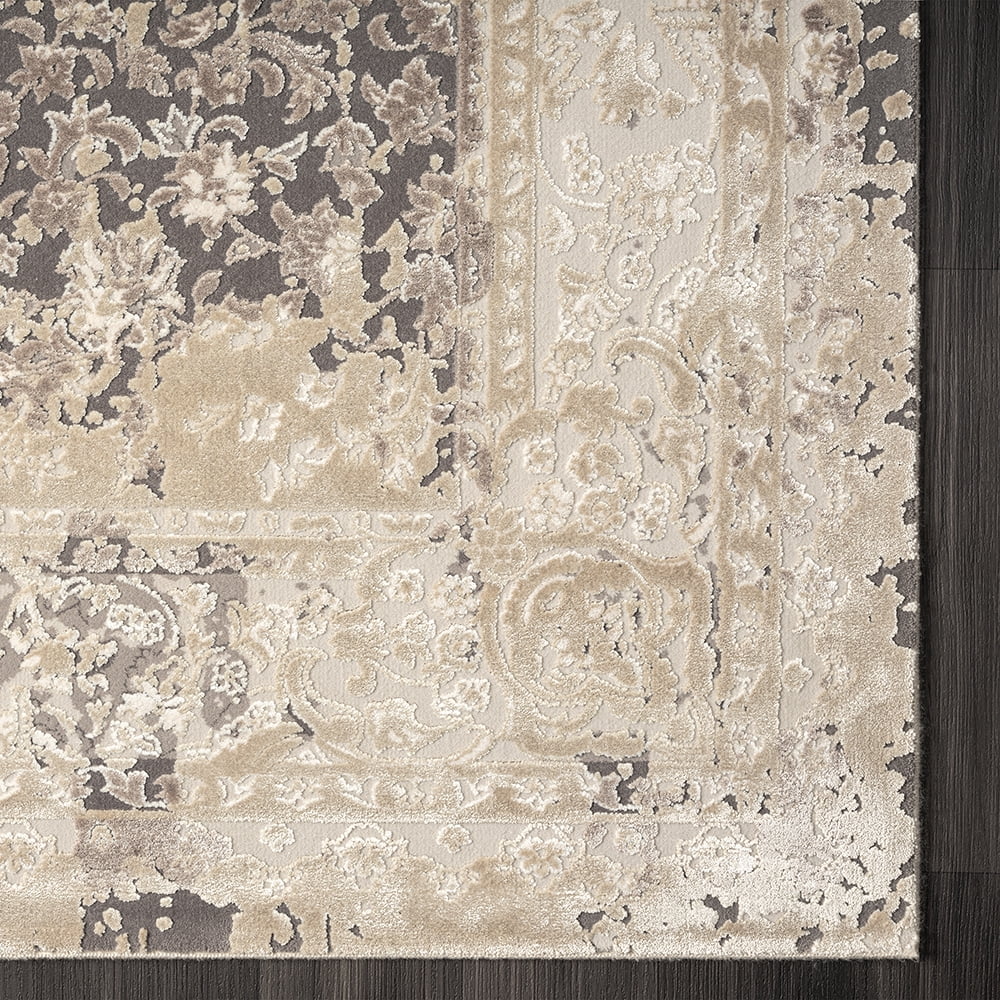 LR Home Ox Bay Cherry Floral/Botanical Classic/Traditional Luxelon Blend Indoor Area Rug, 7'9" x 9'9"