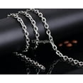 thumbnail image 6 of 3/4/6/10mm Men's Chain Silver Tone Stainless Steel Rolo Link Necklace 18-40'', 6 of 9