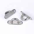thumbnail image 2 of Stainless Steel Oblong Pad Eye Plate and Carabiner Clips, Marine Hardware Staple Hook Loop With Screws and Plastic Plugs, 2 of 5