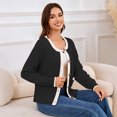thumbnail image 6 of Usaibhir Womens Knit Button Up Cardigan Sweaters with Pockets Long Sleeve Crew Neck Open Front Sweater Jackets Outerwear, 6 of 8