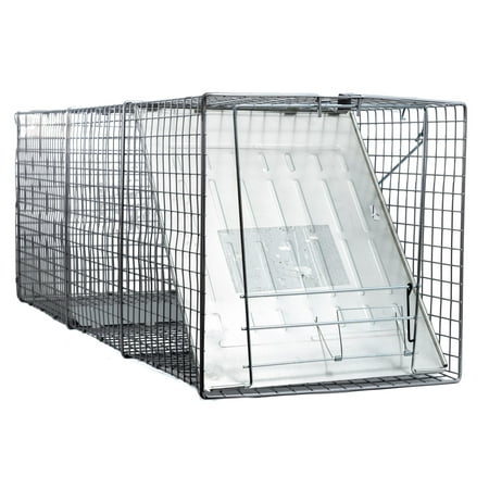 Large One Door Catch Release Heavy Duty Cage Live Animal Trap for Dogs, Foxes, Badgers, Coyotes, and Other Similar Sized Animals, (Best Way To Trap A Coyote)