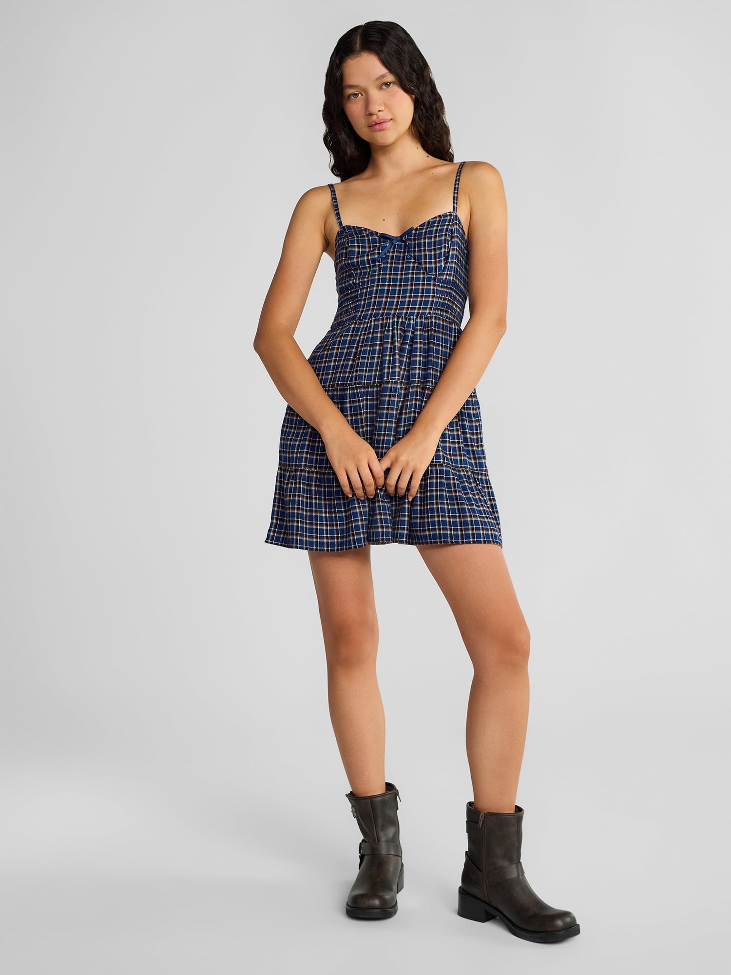 No Boundaries Woven Flannel Dress, Women's